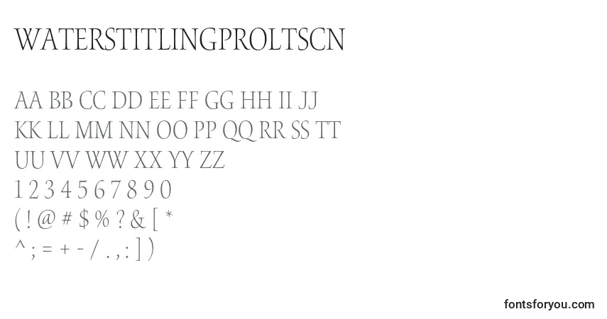 Schriftart WaterstitlingproLtscn – Alphabet, Zahlen, spezielle Symbole