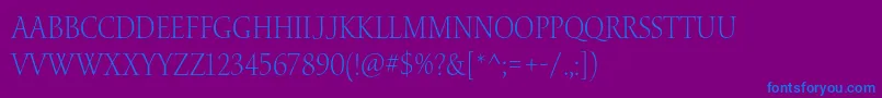 WaterstitlingproLtscn Font – Blue Fonts on Purple Background