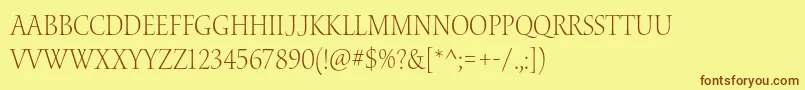 WaterstitlingproLtscn Font – Brown Fonts on Yellow Background