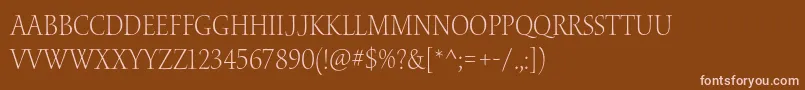 WaterstitlingproLtscn Font – Pink Fonts on Brown Background