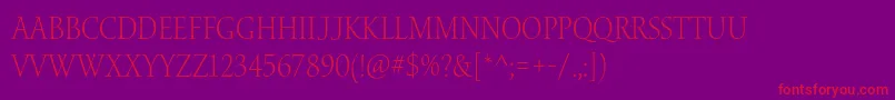 WaterstitlingproLtscn Font – Red Fonts on Purple Background