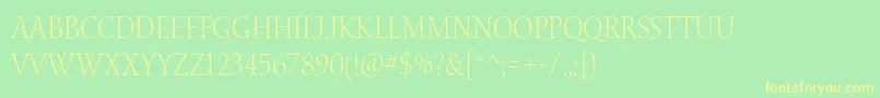 WaterstitlingproLtscn Font – Yellow Fonts on Green Background