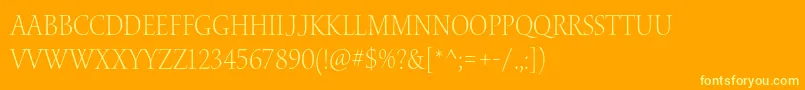 WaterstitlingproLtscn Font – Yellow Fonts on Orange Background