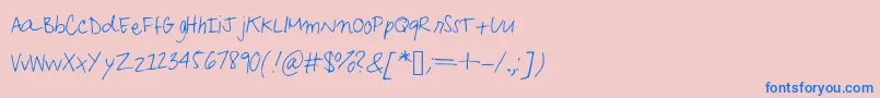 KafeisCafРІ Font – Blue Fonts on Pink Background