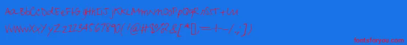 フォントKafeisCafРІ – 赤い文字の青い背景