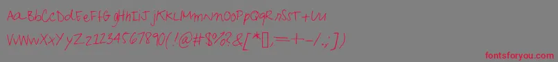 KafeisCafРІ Font – Red Fonts on Gray Background