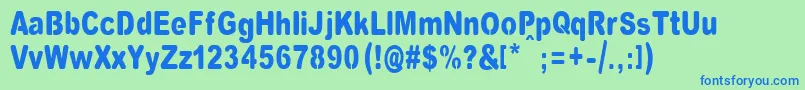 Vinylcuts Font – Blue Fonts on Green Background