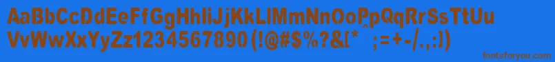 Vinylcuts Font – Brown Fonts on Blue Background