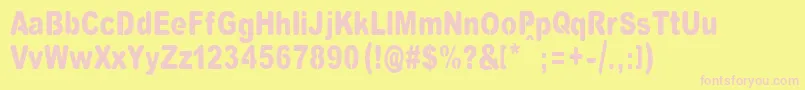 Vinylcuts Font – Pink Fonts on Yellow Background