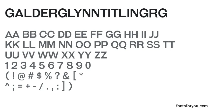 Шрифт GalderglynnTitlingRg – алфавит, цифры, специальные символы