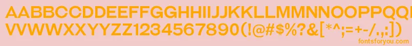 フォントGalderglynnTitlingRg – オレンジの文字がピンクの背景にあります。