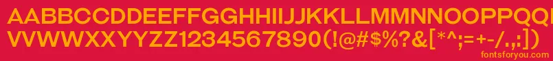 フォントGalderglynnTitlingRg – 赤い背景にオレンジの文字