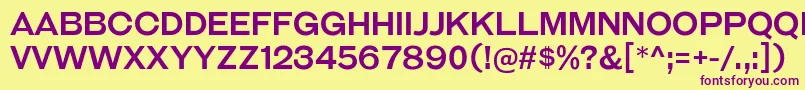 GalderglynnTitlingRg Font – Purple Fonts on Yellow Background