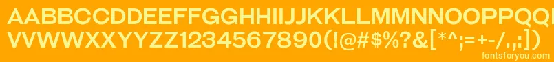 フォントGalderglynnTitlingRg – オレンジの背景に黄色の文字