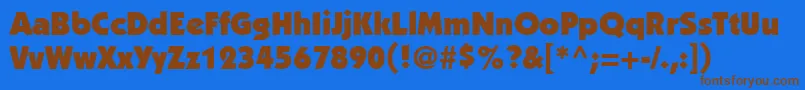 Шрифт PerformaBlackSsiBlack – коричневые шрифты на синем фоне