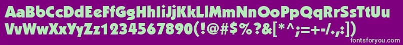 PerformaBlackSsiBlack Font – Green Fonts on Purple Background