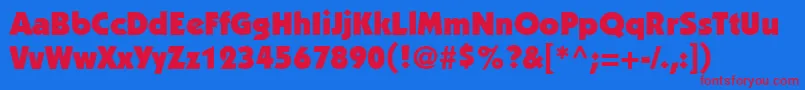 PerformaBlackSsiBlack Font – Red Fonts on Blue Background