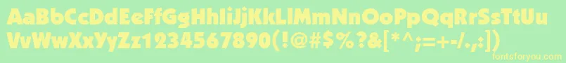 PerformaBlackSsiBlack Font – Yellow Fonts on Green Background