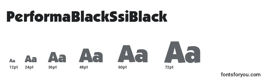 Размеры шрифта PerformaBlackSsiBlack