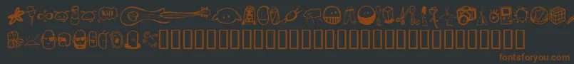Tombats6-fontti – ruskeat fontit mustalla taustalla