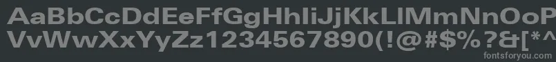 フォントUniversNextProHeavyExtended – 黒い背景に灰色の文字
