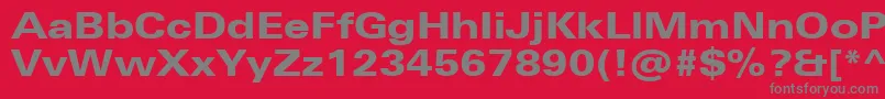 UniversNextProHeavyExtended Font – Gray Fonts on Red Background