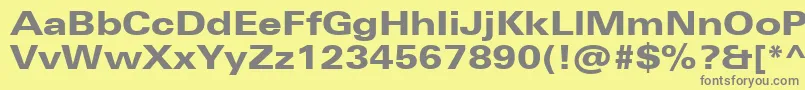 UniversNextProHeavyExtended Font – Gray Fonts on Yellow Background