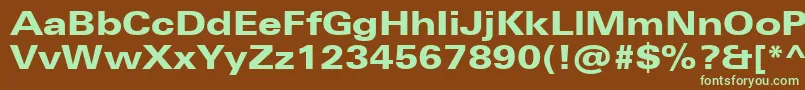 Шрифт UniversNextProHeavyExtended – зелёные шрифты на коричневом фоне