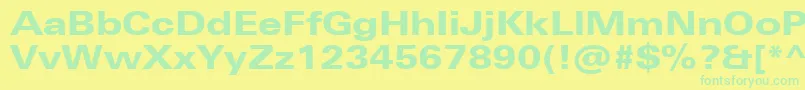 UniversNextProHeavyExtended Font – Green Fonts on Yellow Background