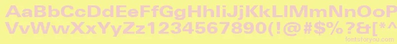 UniversNextProHeavyExtended Font – Pink Fonts on Yellow Background