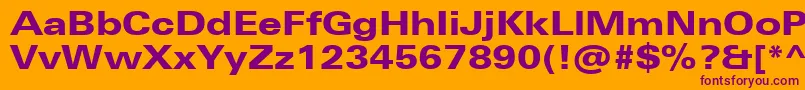 UniversNextProHeavyExtended Font – Purple Fonts on Orange Background