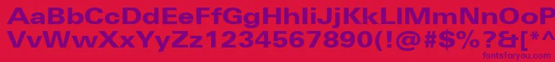UniversNextProHeavyExtended Font – Purple Fonts on Red Background
