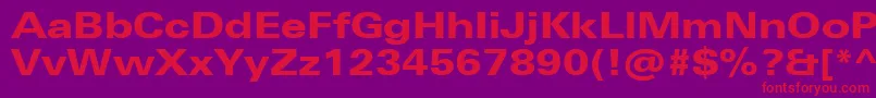 UniversNextProHeavyExtended Font – Red Fonts on Purple Background