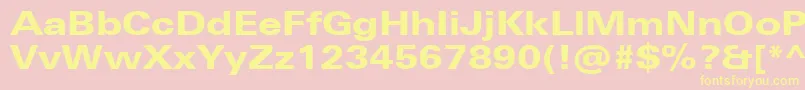 UniversNextProHeavyExtended Font – Yellow Fonts on Pink Background