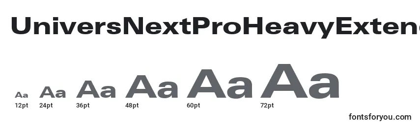 UniversNextProHeavyExtended Font Sizes