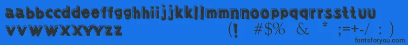 Sketched3Ddemomve-Schriftart – Schwarze Schriften auf blauem Hintergrund
