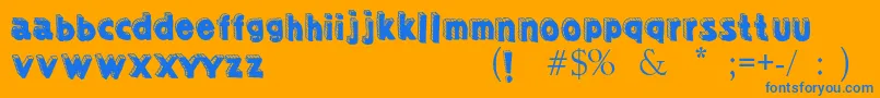 Sketched3Ddemomve-Schriftart – Blaue Schriften auf orangefarbenem Hintergrund