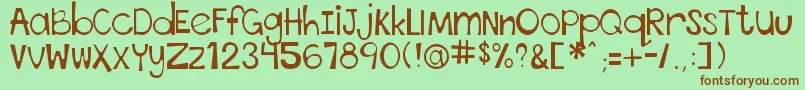 ThisFontIsStressed Font – Brown Fonts on Green Background