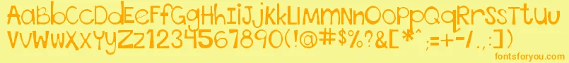 フォントThisFontIsStressed – オレンジの文字が黄色の背景にあります。