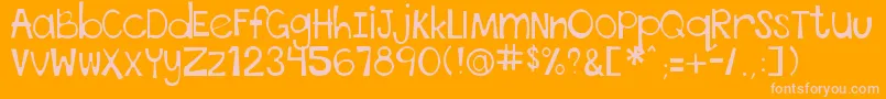 ThisFontIsStressed-Schriftart – Rosa Schriften auf orangefarbenem Hintergrund