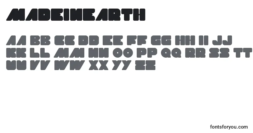 Fuente MadeInEarth - alfabeto, números, caracteres especiales
