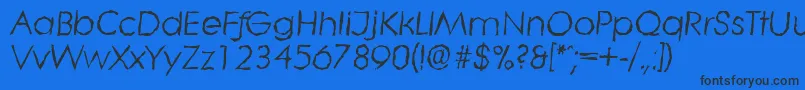 LiterarandomItalic Font – Black Fonts on Blue Background