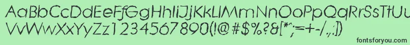 LiterarandomItalic Font – Black Fonts on Green Background