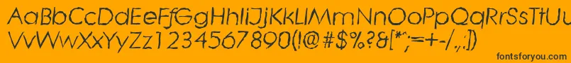 LiterarandomItalic-Schriftart – Schwarze Schriften auf orangefarbenem Hintergrund
