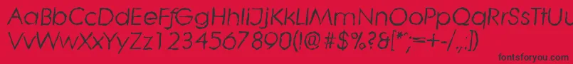 LiterarandomItalic-fontti – mustat fontit punaisella taustalla