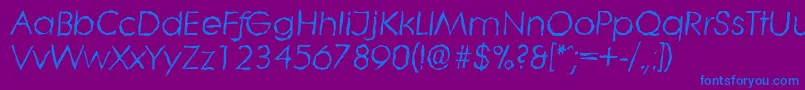LiterarandomItalic-fontti – siniset fontit violetilla taustalla