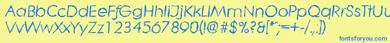 Шрифт LiterarandomItalic – синие шрифты на жёлтом фоне