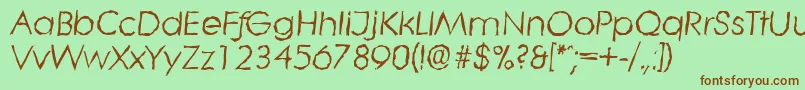 LiterarandomItalic-Schriftart – Braune Schriften auf grünem Hintergrund