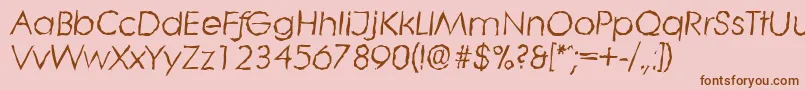 LiterarandomItalic-Schriftart – Braune Schriften auf rosa Hintergrund