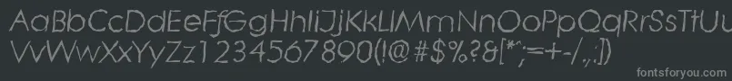フォントLiterarandomItalic – 黒い背景に灰色の文字